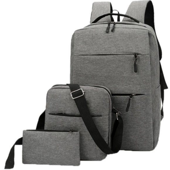 Handbags - USB Student Travel Laptop Backpack Set with USB charging port